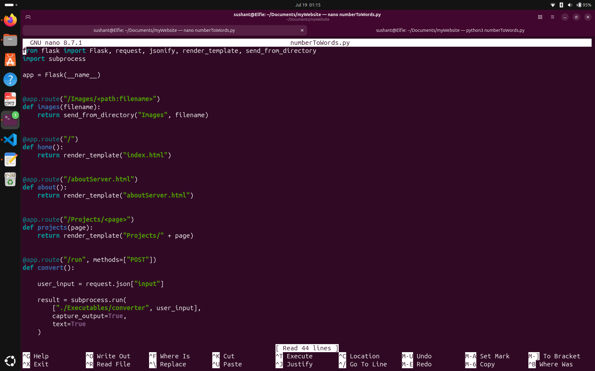 Initial Flask Code